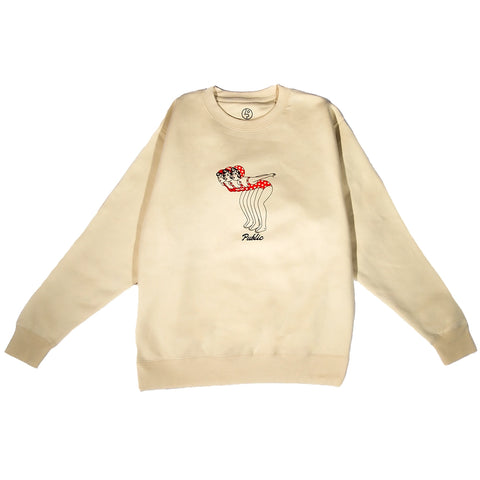 Public Dipper Crewneck Sweatshirt Cream pure boardshop