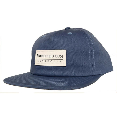 Pure UD Boardshop Leather Strapback Hat Sea Blue Pure Boardshop