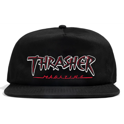 Thrasher Slash Snapback Hat Black Pure Boardshop