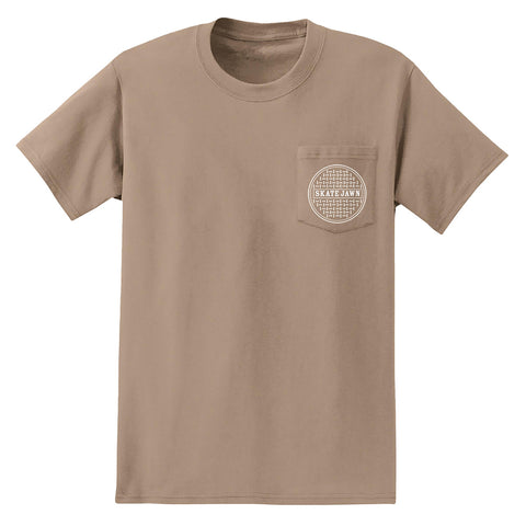 Skate Jawn Sewer Cap Pocket T-Shirt Sand Pure Boardshop