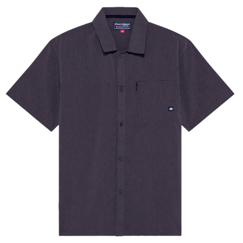 686 Canopy Perforated Short Sleeve Button Down heather charcoal pure boardshop