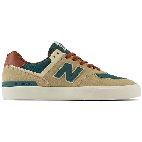 New Balance Numeric 574 Vulc Skate Shoes Tan/Forest Green pure boardshop