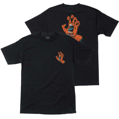Santa Cruz Screaming Hand T-Shirt Black Orange Pure boardshop