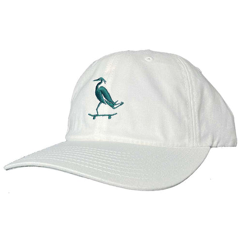 PURE Heron 6 Panel Curved Bill Hat White Dark Green Pure Boardshop
