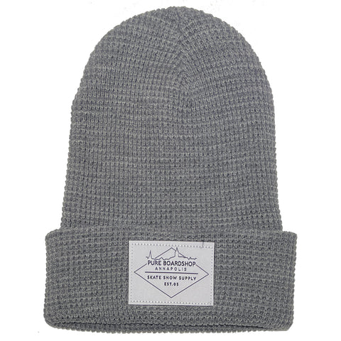 Pure Skyline Waffle Knit Beanie Heather Grey Pure Boardshop