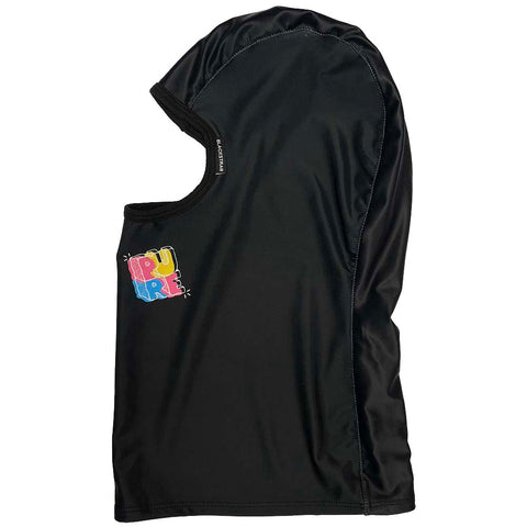 Pure X Black Strap Sock Hood Snow Balaclava Block Black Pure Boardshop