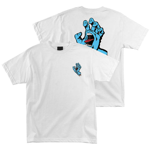 Santa Cruz Screaming Hand Regular Short Sleeve T Shirt White pure board shop