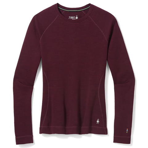 Smartwool Classic Thermal Merino Womens Base Layer Crew Black Cherry Heather Pure Boardshop