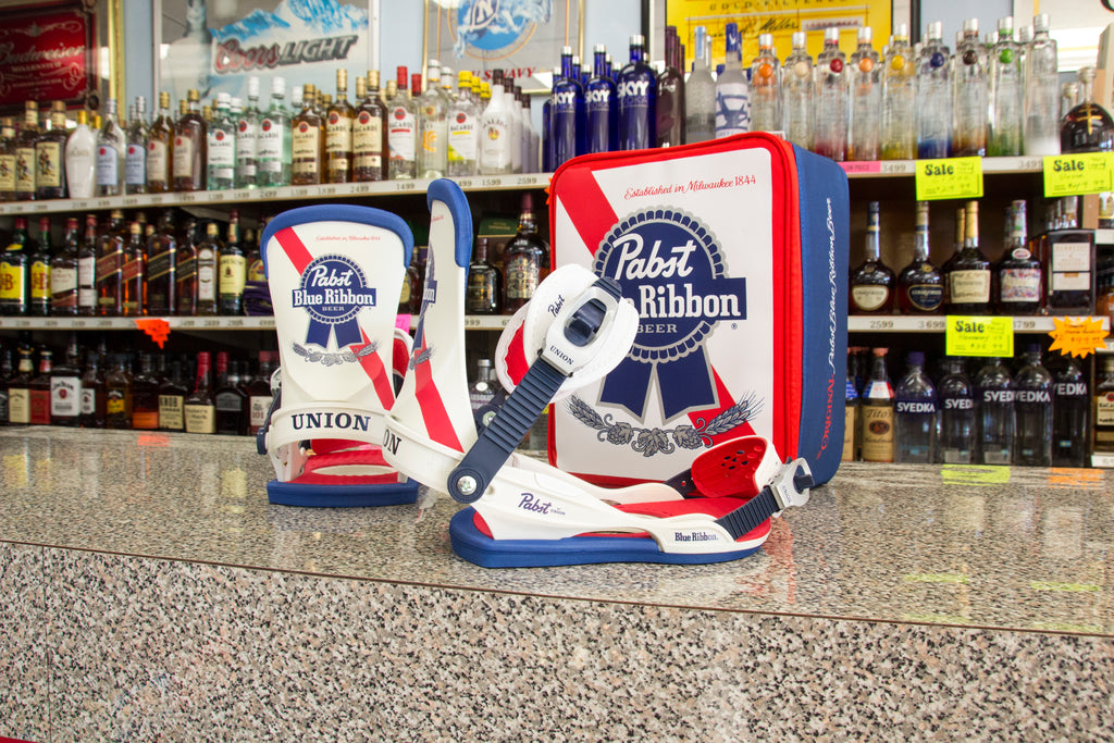 Union X Pabst Blue Ribbon Snowboard Bindings 2018 Now Available