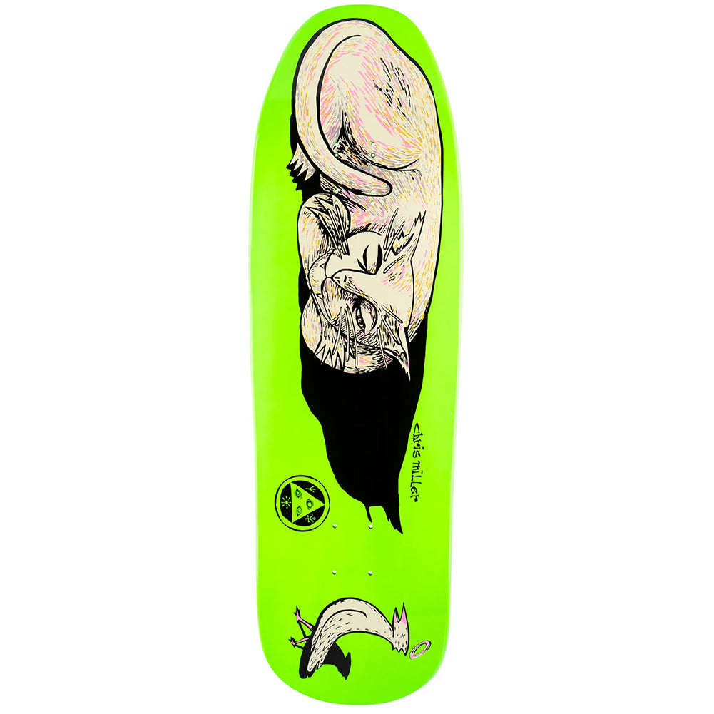 Welcome Chris Miller Sleeping Cat on Gaia Skateboard Deck 9.6