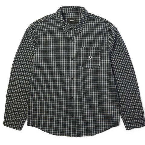HUF Mega Blast Long Sleeve Woven Shirt Black Pure Boardshop