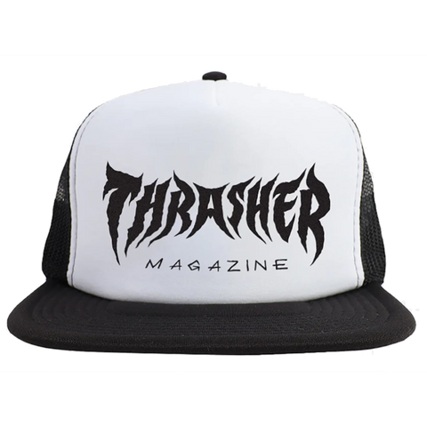 Thrasher Metal Trucker Hat Black White Pure Boardshop 