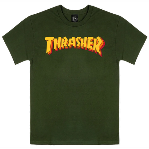Thrasher Stacked T-Shirt Forest Green Pure Boardshop 