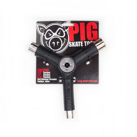 Pig Tri-Socket Threader Skateboard Tool black pure boardshop