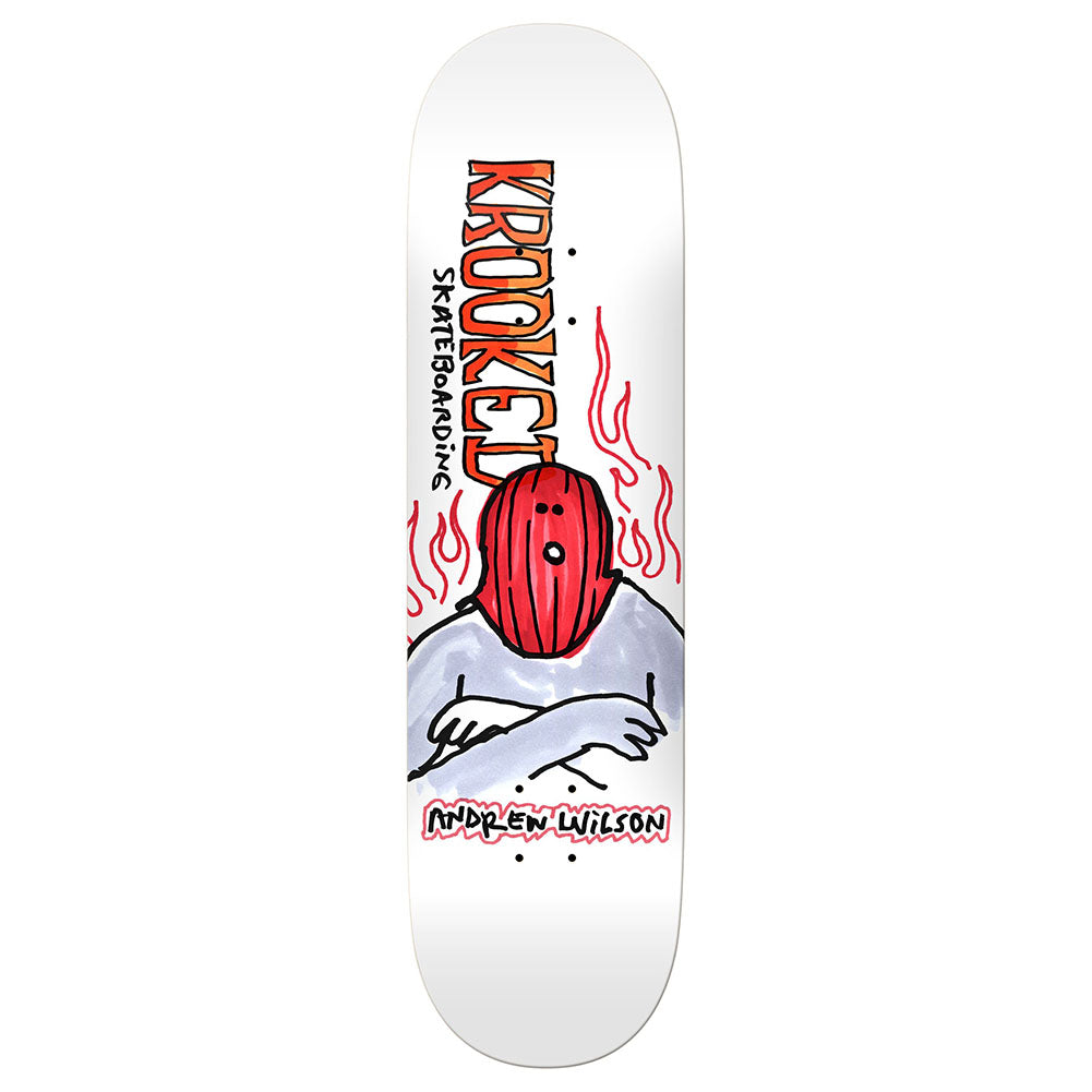 Krooked Andrew Wilson Fire Mask Skateboard Deck 8.75