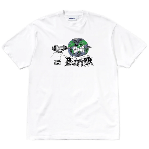 Butter Goods Drill T-Shirt White Pure Boardshop 