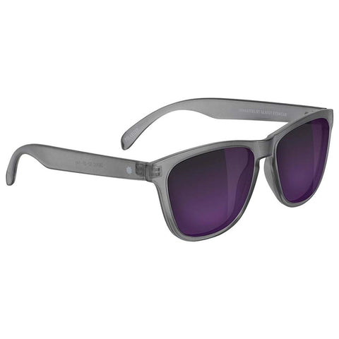 Glassy Deric Polarized Sunglasses clear grey with purple mirror lens pure boardshop