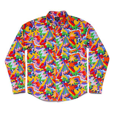 The Quiet Life Bryant Burst Long Sleeve Button Down Multi Pure Boardshop