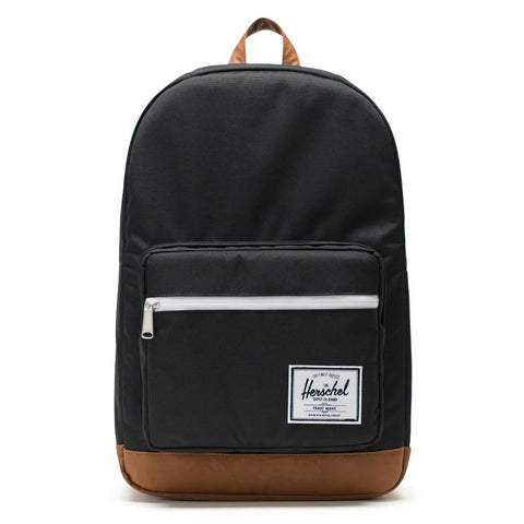 Herschel Pop Quiz Backpack Black Tan Leather 10011-00001-OS_01 pure board shop