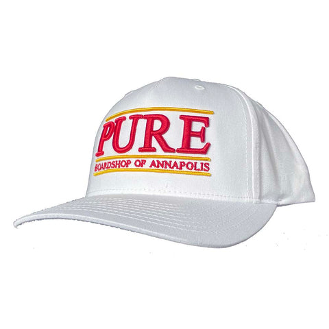 Pure Alumni Curved Bill Snapback Hat White Red GOld UMD Pure Boardshop