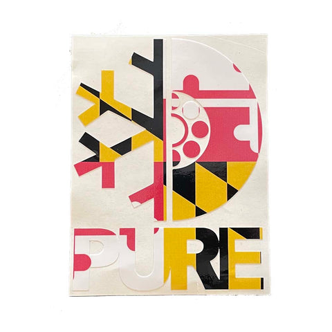 Pure FW Stacked MD Flag Die Cut Sticker