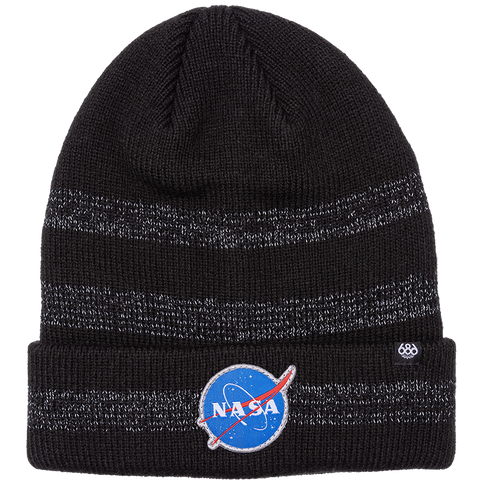 686 NASA Knit Beanie Black/Reflective Pure Boardshop